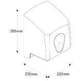 Pojemnik na ręczniki papierowe w rolach MERIDA TOP MAXI, tworzywo ABS, biały, okienko szare