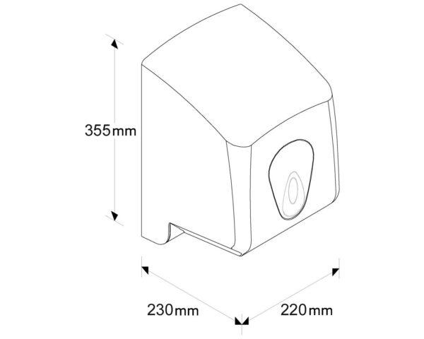Pojemnik na ręczniki papierowe w rolach MERIDA TOP MAXI, tworzywo ABS, biały, okienko szare Pojemnik na ręczniki papierowe w rolach MERIDA TOP MAXI, tworzywo ABS, biały, okienko szare