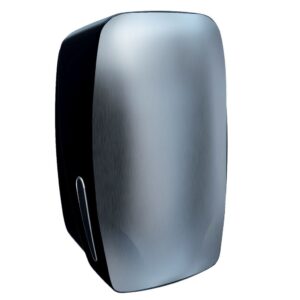 Pojemnik na papier toaletowy w listkach MERIDA MERCURY, pojemność do 450 szt., CZARNY