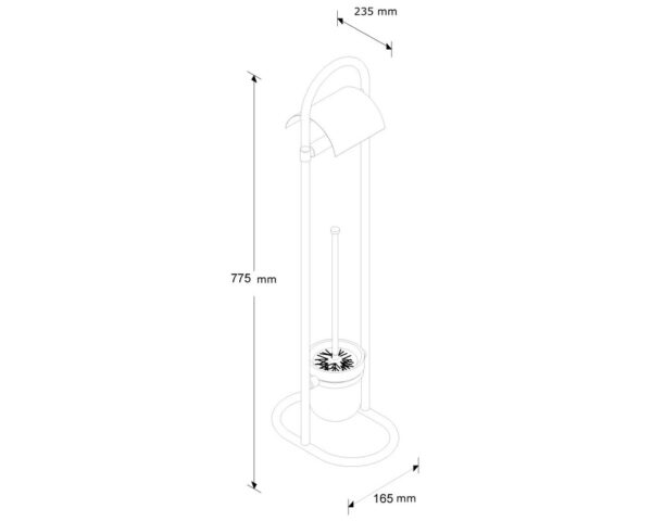 Szczotka do WC stojąca z uchwytem na papier toaletowy Szczotka do WC stojąca z uchwytem na papier toaletowy