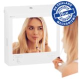 Pojemnik na ręczniki składane z bezdotykowym automatycznym dozownikiem mydła w pianie i z lustrem ze stali SuperMirror „3 w 1" MERIDA STELLA SLIM WHITE LINE COMBO, biały