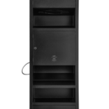 Wnękowy pojemnik na ręczniki pojedyncze z suszarką do rąk i koszem MERIDA STELLA BLACK LINE