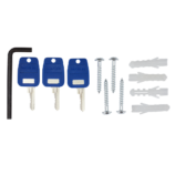 Wnękowy pojemnik na ręczniki pojedyncze z suszarką do rąk i koszem MERIDA STELLA BLACK LINE