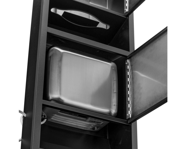 Wnękowy pojemnik na ręczniki pojedyncze z suszarką do rąk i koszem MERIDA STELLA BLACK LINE Wnękowy pojemnik na ręczniki pojedyncze z suszarką do rąk i koszem MERIDA STELLA BLACK LINE