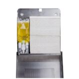 Pojemnik na ręczniki składane z bezdotykowym automatycznym dozownikiem mydła w pianie i z lustrem ze stali SuperMirror „3 w 1" MERIDA STELLA SLIM BLACK LINE COMBO, czarny