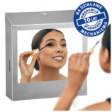 Pojemnik na ręczniki składane z bezdotykowym automatycznym dozownikiem mydła w pianie i z lustrem ze stali SuperMirror „3 w 1" MERIDA STELLA SLIM COMBO, stal matowa