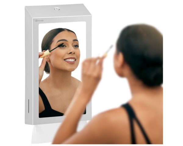 Pojemnik na ręczniki składane z lustrem ze stali SuperMirror „2w1" MERIDA STELLA SLIM MEGA COMBO, stal matowa Pojemnik na ręczniki składane z lustrem ze stali SuperMirror „2w1" MERIDA STELLA SLIM MEGA COMBO, stal matowa