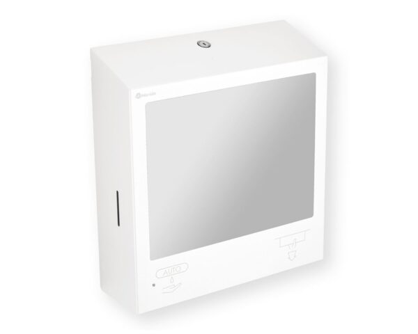 Pojemnik na ręczniki składane z bezdotykowym automatycznym dozownikiem mydła w pianie i z lustrem ze stali SuperMirror „3 w 1" MERIDA STELLA SLIM WHITE LINE COMBO, biały Pojemnik na ręczniki składane z bezdotykowym automatycznym dozownikiem mydła w pianie i z lustrem ze stali SuperMirror „3 w 1" MERIDA STELLA SLIM WHITE LINE COMBO, biały