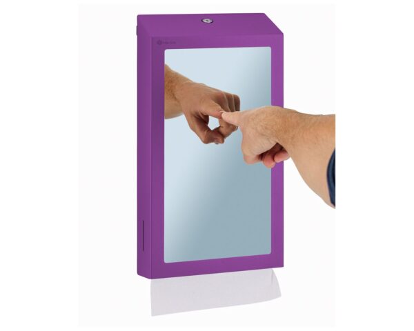 Pojemnik na ręczniki składane z lustrem ze stali SuperMirror „2w1" MERIDA STELLA SLIM VIOLET LINE MEGA COMBO, fioletowy Pojemnik na ręczniki składane z lustrem ze stali SuperMirror „2w1" MERIDA STELLA SLIM VIOLET LINE MEGA COMBO, fioletowy