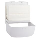 Pojemnik na ręczniki składane MERIDA TOP MINI, tworzywo ABS, biały, okienko niebieskie