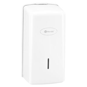 Pojemnik na papier toaletowy w listkach MERIDA ONE, pojemność do 450 szt., tworzywo ABS, biały