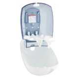 Pojemnik na papier toaletowy lub ręczniki w roli w systemie listkowym CENTER PULL, tworzywo ABS, biały