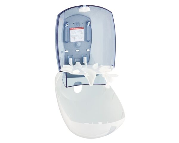 Pojemnik na papier toaletowy lub ręczniki w roli w systemie listkowym CENTER PULL, tworzywo ABS, biały Pojemnik na papier toaletowy lub ręczniki w roli w systemie listkowym CENTER PULL, tworzywo ABS, biały