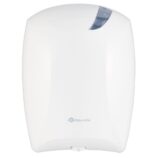 Pojemnik na papier toaletowy lub ręczniki w roli w systemie listkowym CENTER PULL, tworzywo ABS, biały