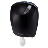 Pojemnik na papier toaletowy lub ręczniki w roli w systemie listkowym CENTER PULL, tworzywo ABS, czarny