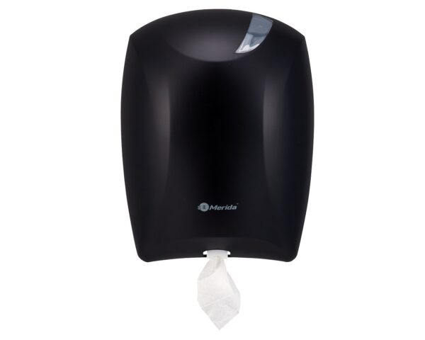 Pojemnik na papier toaletowy lub ręczniki w roli w systemie listkowym CENTER PULL, tworzywo ABS, czarny Pojemnik na papier toaletowy lub ręczniki w roli w systemie listkowym CENTER PULL, tworzywo ABS, czarny