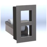 Wnękowy pojemnik na dwie małe rolki papieru toaletowego, MERIDA DRAGON, stal matowa