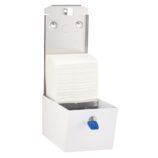 Pojemnik na papier toaletowy w listkach MERIDA STELLA WHITE LINE , pojemność do 450 szt., biały