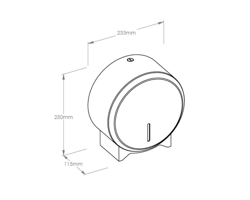 Pojemnik na papier toaletowy MERIDA STELLA BLACK LINE MINI, średnica papieru do 19 cm, czarny