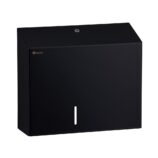 Pojemnik na papier toaletowy MERIDA STELLA DUO BLACK LINE z uchwytem na resztkę rolki papieru, średnica papieru do 20 cm, czarny