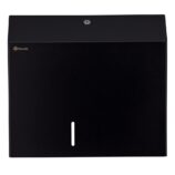 Pojemnik na papier toaletowy MERIDA STELLA DUO BLACK LINE z uchwytem na resztkę rolki papieru, średnica papieru do 20 cm, czarny