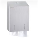 Pojemnik na papier toaletowy w listkach MERIDA STELLA, pojemność do 900 szt., stal matowa