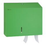 Pojemnik na papier toaletowy MERIDA STELLA DUO GREEN LINE z uchwytem na resztkę rolki papieru, średnica papieru do 20 cm, zielony