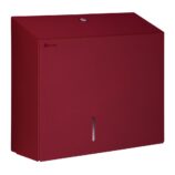 Pojemnik na papier toaletowy MERIDA STELLA DUO RED LINE z uchwytem na resztkę rolki papieru, średnica papieru do 20 cm, czerwony