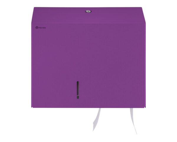 Pojemnik na papier toaletowy MERIDA STELLA DUO VIOLET LINE z uchwytem na resztkę rolki papieru, średnica papieru do 20 cm, fioletowy Pojemnik na papier toaletowy MERIDA STELLA DUO VIOLET LINE z uchwytem na resztkę rolki papieru, średnica papieru do 20 cm, fioletowy