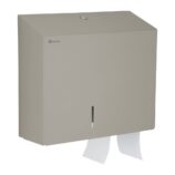 Pojemnik na papier toaletowy MERIDA STELLA DUO STONE GREY LINE z uchwytem na resztkę rolki papieru, średnica papieru do 20 cm, szary kamienny