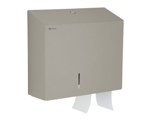 Pojemnik na papier toaletowy MERIDA STELLA DUO STONE GREY LINE z uchwytem na resztkę rolki papieru, średnica papieru do 20 cm, szary kamienny Pojemnik na papier toaletowy MERIDA STELLA DUO STONE GREY LINE z uchwytem na resztkę rolki papieru, średnica papieru do 20 cm, szary kamienny