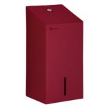 Pojemnik na papier toaletowy w listkach MERIDA STELLA RED LINE, pojemność do 450 szt., czerwony