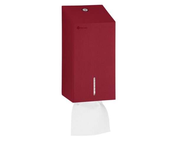 Pojemnik na papier toaletowy w listkach MERIDA STELLA RED LINE, pojemność do 450 szt., czerwony Pojemnik na papier toaletowy w listkach MERIDA STELLA RED LINE, pojemność do 450 szt., czerwony