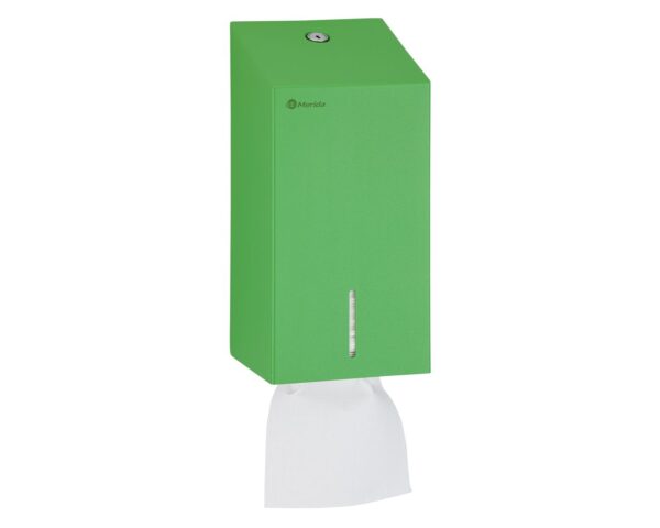 Pojemnik na papier toaletowy w listkach MERIDA STELLA GREEN LINE, pojemność do 450 szt., zielony Pojemnik na papier toaletowy w listkach MERIDA STELLA GREEN LINE, pojemność do 450 szt., zielony