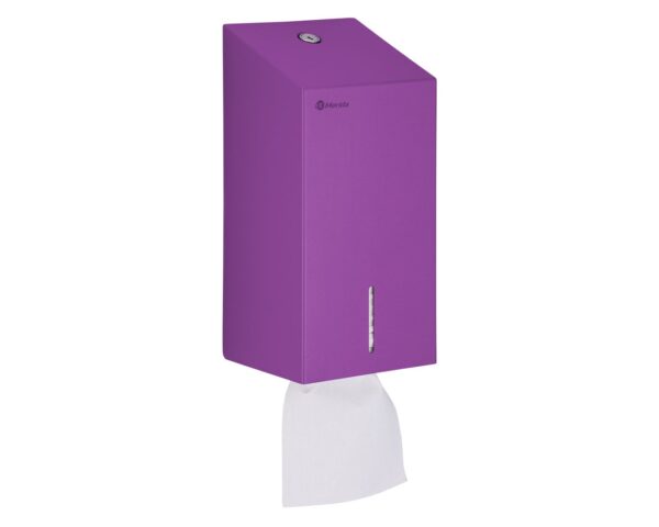 Pojemnik na papier toaletowy w listkach MERIDA STELLA VIOLET LINE, pojemność do 450 szt., fioletowy Pojemnik na papier toaletowy w listkach MERIDA STELLA VIOLET LINE, pojemność do 450 szt., fioletowy