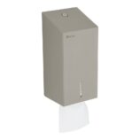 Pojemnik na papier toaletowy w listkach MERIDA STELLA STONE GREY LINE, pojemność do 450 szt., szary kamienny