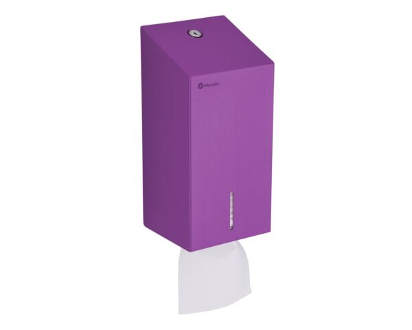 Pojemnik na papier toaletowy w listkach MERIDA STELLA VIOLET LINE, pojemność do 450 szt., fioletowy Pojemnik na papier toaletowy w listkach MERIDA STELLA VIOLET LINE, pojemność do 450 szt., fioletowy