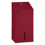 Pojemnik na papier toaletowy w listkach MERIDA STELLA RED LINE, pojemność do 450 szt., czerwony