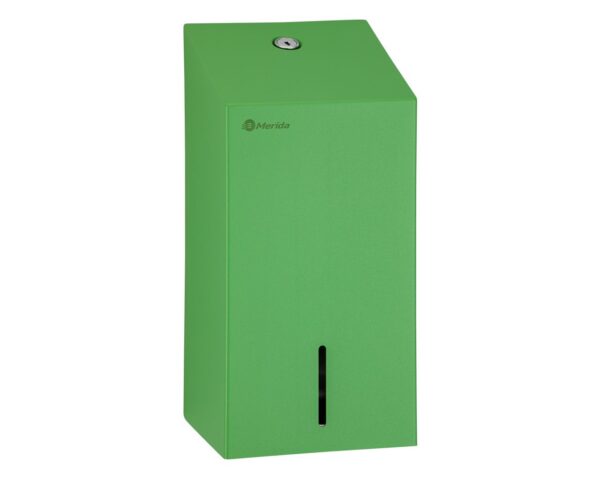 Pojemnik na papier toaletowy w listkach MERIDA STELLA GREEN LINE, pojemność do 450 szt., zielony Pojemnik na papier toaletowy w listkach MERIDA STELLA GREEN LINE, pojemność do 450 szt., zielony