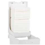 Pojemnik na papier toaletowy w listkach MERIDA TOP, pojemność do 450 szt., tworzywo ABS, biały, okienko szare