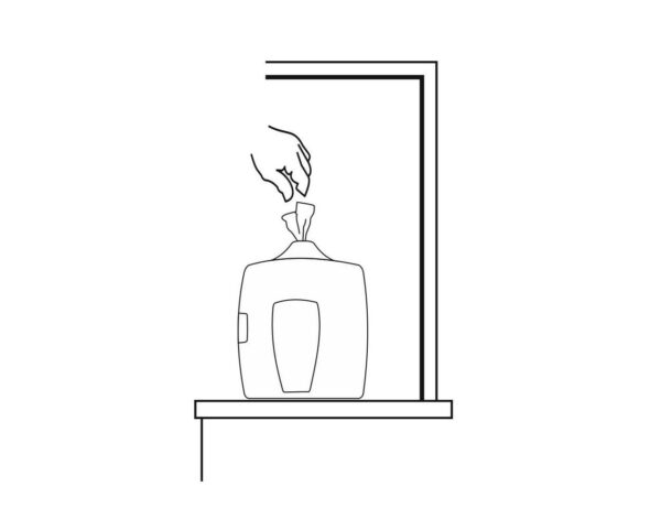 Pojemnik na ręczniki w rolach w systemie listkowym MERIDA ONE CENTER PULL, tworzywo ABS, biały Pojemnik na ręczniki w rolach w systemie listkowym MERIDA ONE CENTER PULL, tworzywo ABS, biały