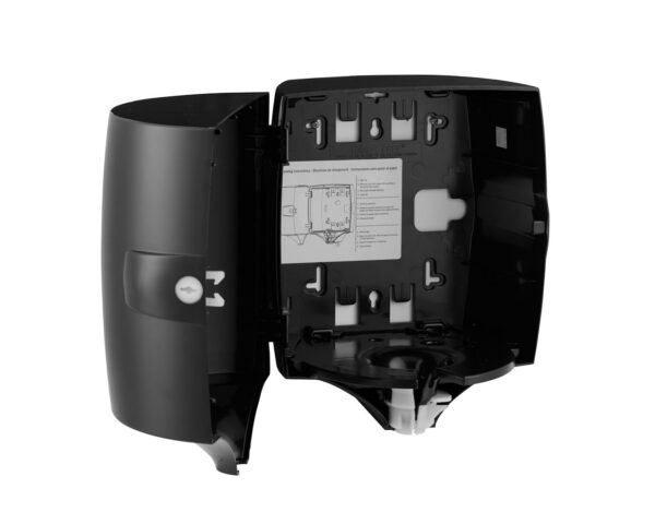 Pojemnik na ręczniki papierowe w roli w systemie listkowym MERIDA ONE CENTER PULL, tworzywo ABS, czarny Pojemnik na ręczniki papierowe w roli w systemie listkowym MERIDA ONE CENTER PULL, tworzywo ABS, czarny