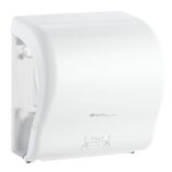 Mechaniczny podajnik ręczników papierowych w rolach MERIDA LUX CUT AUTOMATIC MAXI, tworzywo ABS, biały