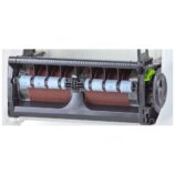 Mechaniczny podajnik ręczników papierowych w rolach MERIDA SOLID CUT AUTOMATIC MAXI, tworzywo ABS, front pełen biały - mat, tył transparentny jasny - mat