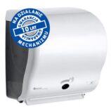 Automatyczny bezdotykowy podajnik ręczników papierowych w rolach MERIDA LUX SENSOR CUT AUTOMATIC MAXI, tworzywo ABS, biały