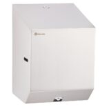 Pojemnik na ręczniki papierowe w rolach lub papier toaletowy w systemie listkowym MERIDA STELLA MINI, stal polerowana