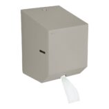 Pojemnik na ręczniki papierowe w rolach lub papier toaletowy w systemie listkowym MERIDA STELLA STONE GREY LINE MINI, szary kamienny