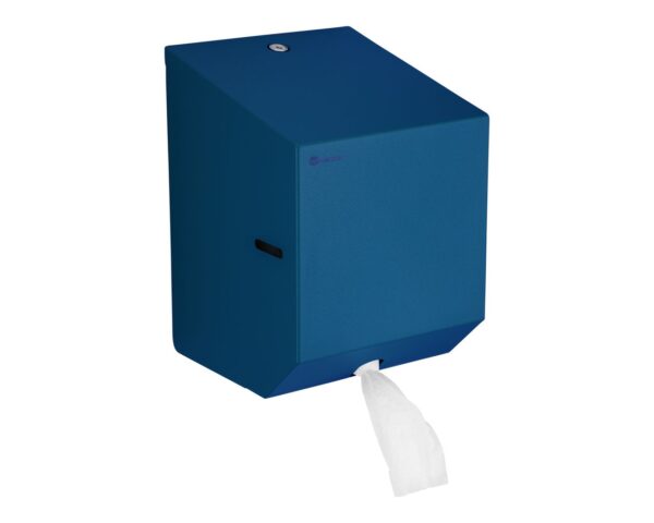 Pojemnik na ręczniki papierowe w rolach lub papier toaletowy w systemie listkowym MERIDA STELLA BLUE LINE MINI, niebieski Pojemnik na ręczniki papierowe w rolach lub papier toaletowy w systemie listkowym MERIDA STELLA BLUE LINE MINI, niebieski