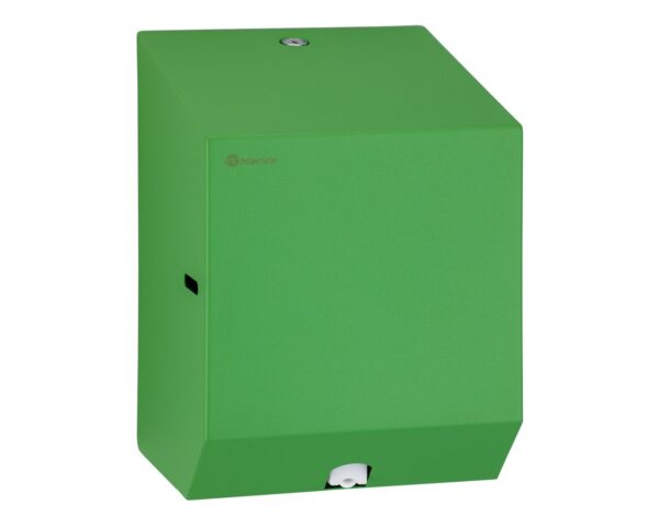 Pojemnik na ręczniki papierowe w rolach lub papier toaletowy w systemie listkowym MERIDA STELLA GREEN LINE MINI, zielony Pojemnik na ręczniki papierowe w rolach lub papier toaletowy w systemie listkowym MERIDA STELLA GREEN LINE MINI, zielony