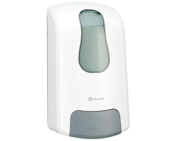 Dozownik mydła w płynie MERIDA ONE, pojemność zbiornika 1000 ml, tworzywo ABS, biały